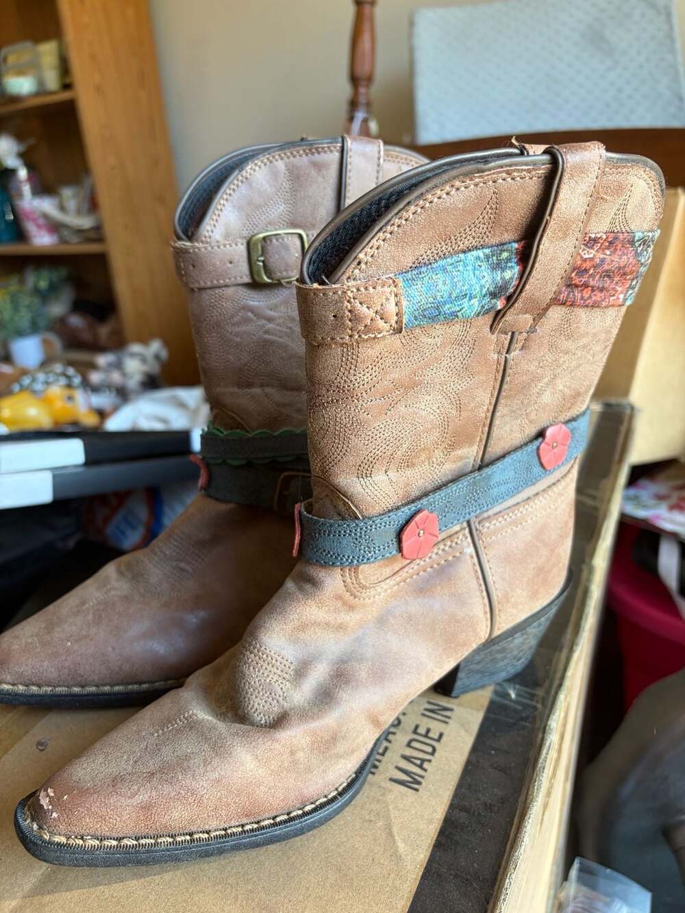 Durango Kids 8" Western Brown Boots Size 5M